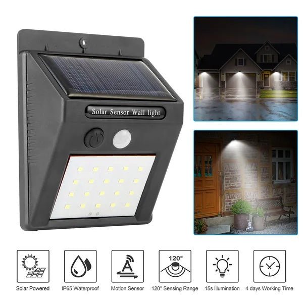 Homniva 20 - LED Solar Motion Sensor Security Light - Homniva