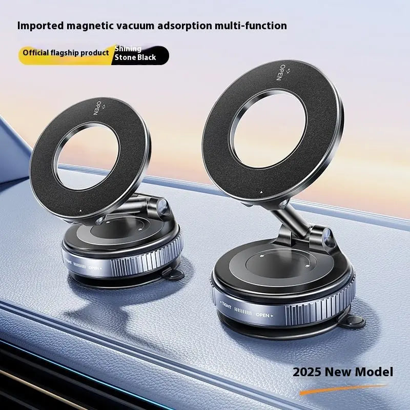Homniva magnetic car phone holder Stone Black colour variants with ring mount on car dashboard