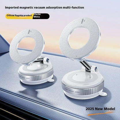 Homniva magnetic car phone holder Glacier White colour variants with ring mount on car dashboard